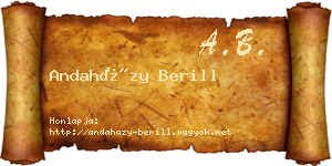 Andaházy Berill névjegykártya